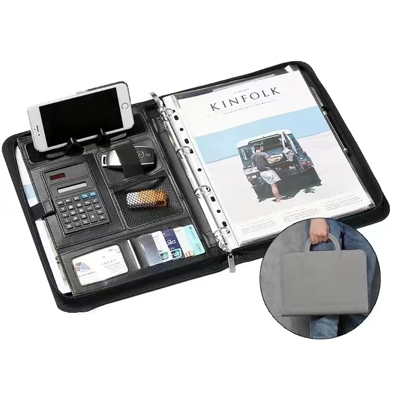 PU leather A4 zipper calculato - Binder A4 Lever review and price