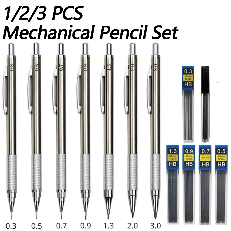 1/2/3 PCS Metal Drawing Pencil - Mechanical Pencil 0.3 review and price